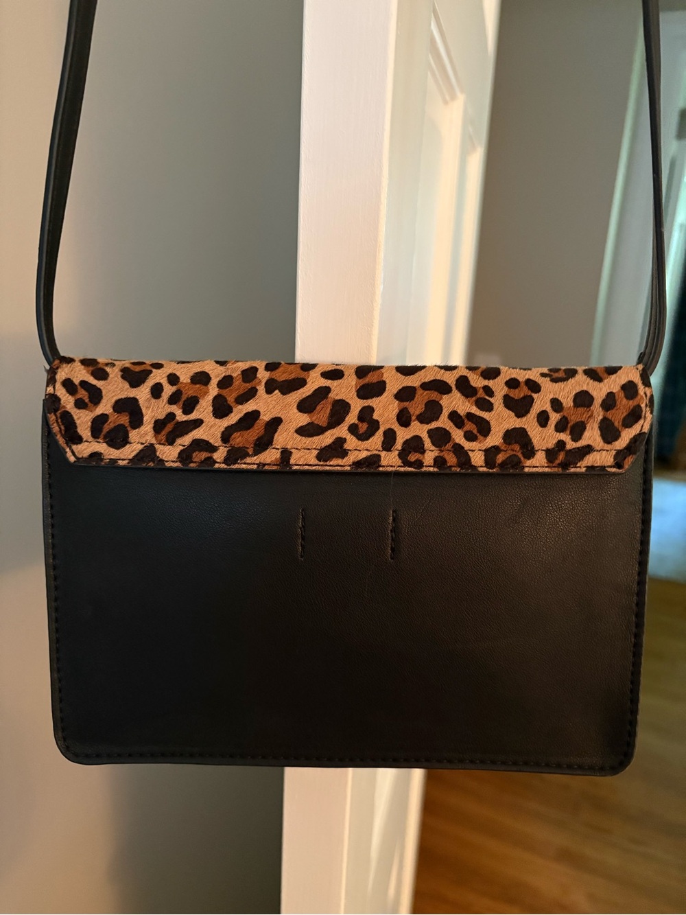 J. Crew Leopard Print Crossbody with Black Trim - Picture 2 of 6